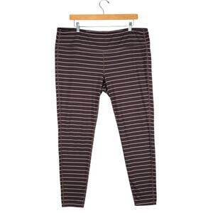 Athleta Leggings Brown Stripe Print  | Plus Size High Rise Active Pants | 1X